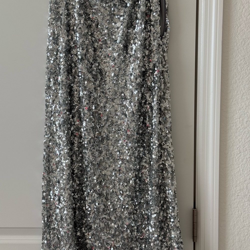 Mango Silver Sequin Maxi Skirt